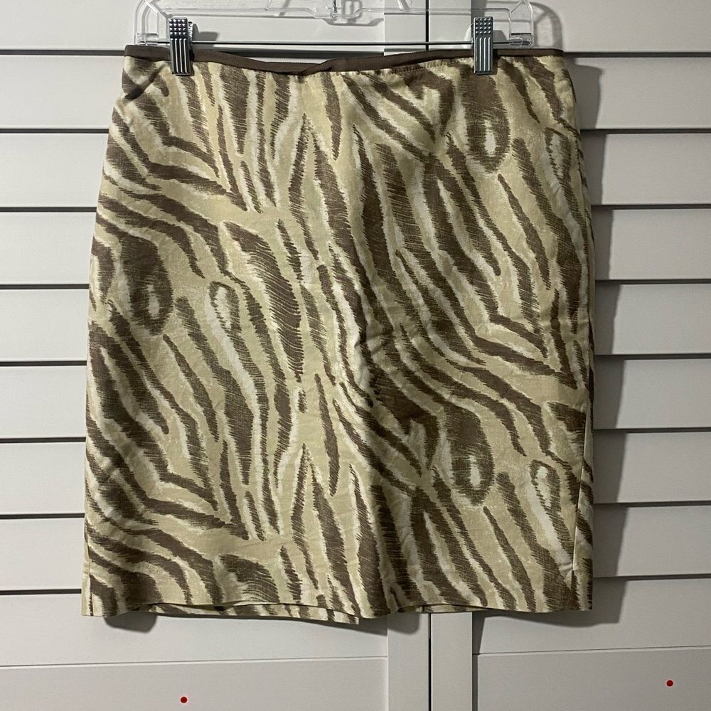 Zebra Print Brown Skirt